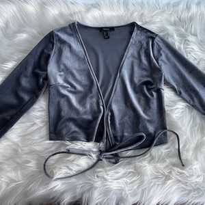 Dark Grey Velvet Top